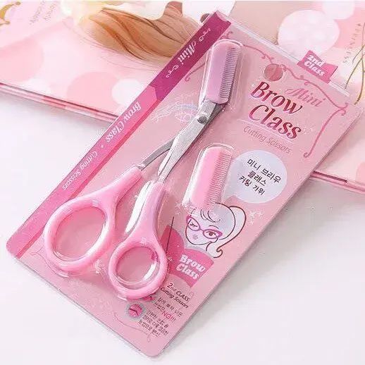 T new Korean eyebrow trimmer scissors with eyebrow comb makeup tool eyebrow trimmer