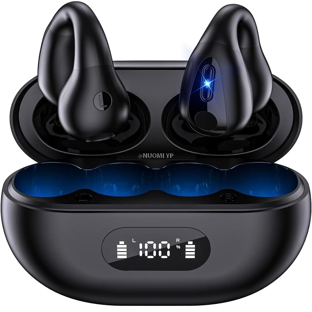 骨导耳机带夹，无线人体工学设计耳机，高保真音质，48小时电池续航，不伤耳朵，适合户外活动