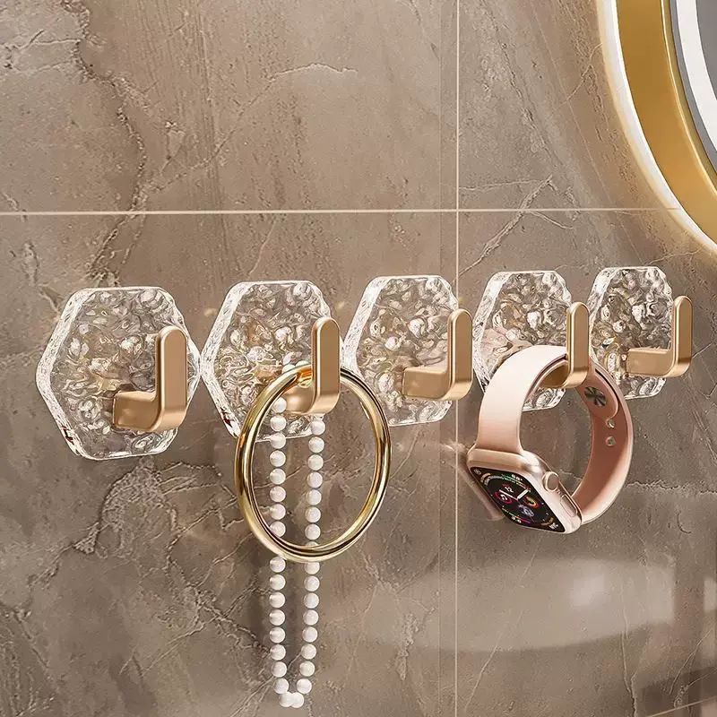 Nodrill notrace adhesive hooks luxury water ripple hooks super strong adhesion bathroo