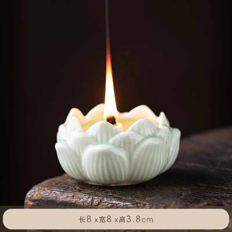 陶瓷油燈酥油燈長明燈酥油燈座家用佛前供燈液體佛燈復古供佛油燈