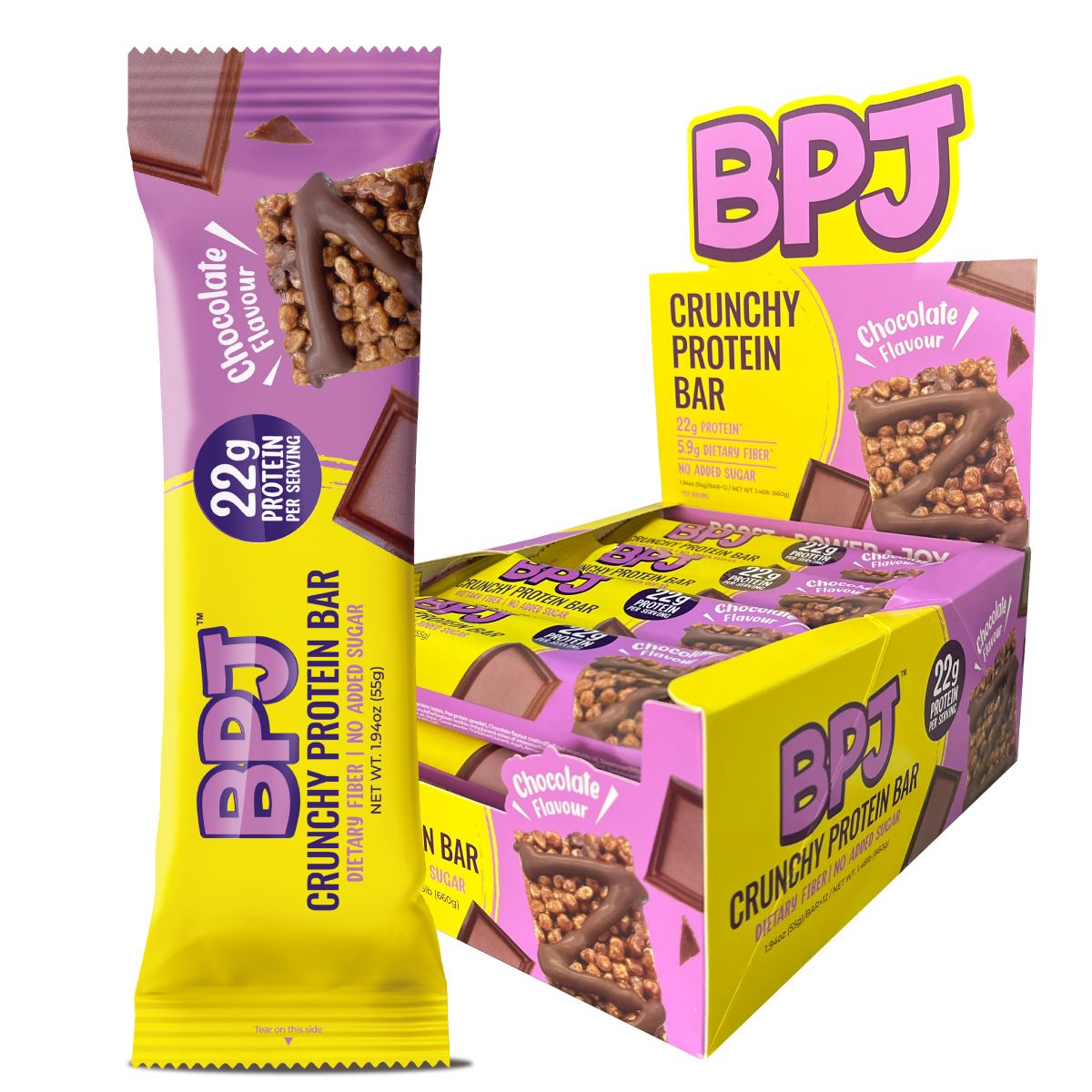 BPJ 脆蛋白棒 55g - 朱古力味 (1盒12件)