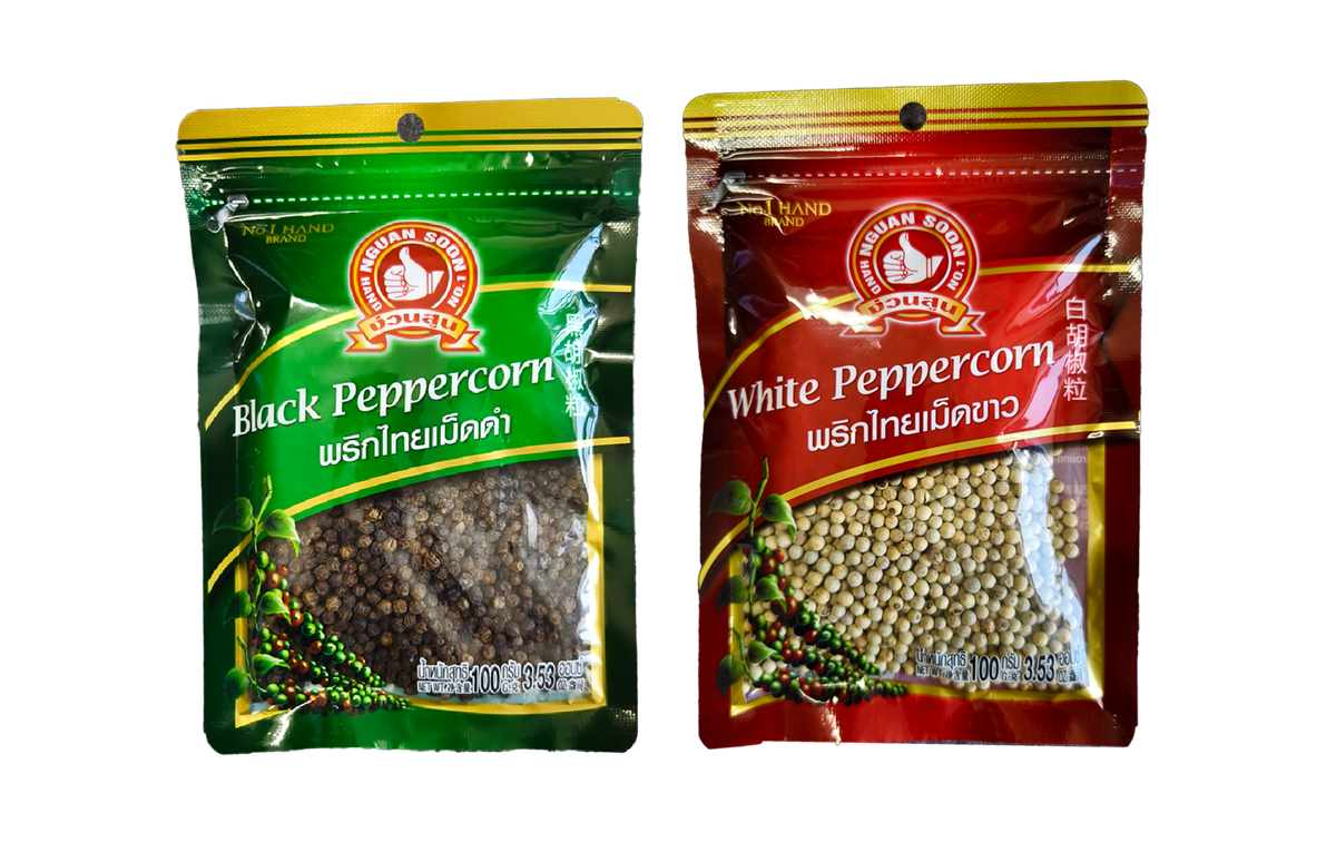 手標第一 【孖裝】 白胡椒粒 100克 + 黑胡椒粒 100克 [袋]