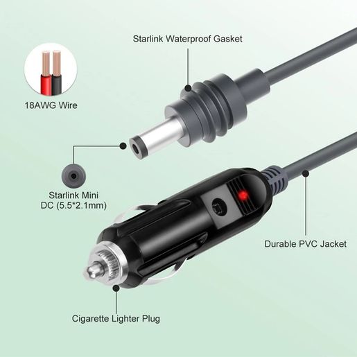 dc5521 to cigarette lighter Car Cigarette Lighter to DC5521 Power Cable- 12V DC Plug Charger Cord for  Dash Cam, GPS, Car Accessories