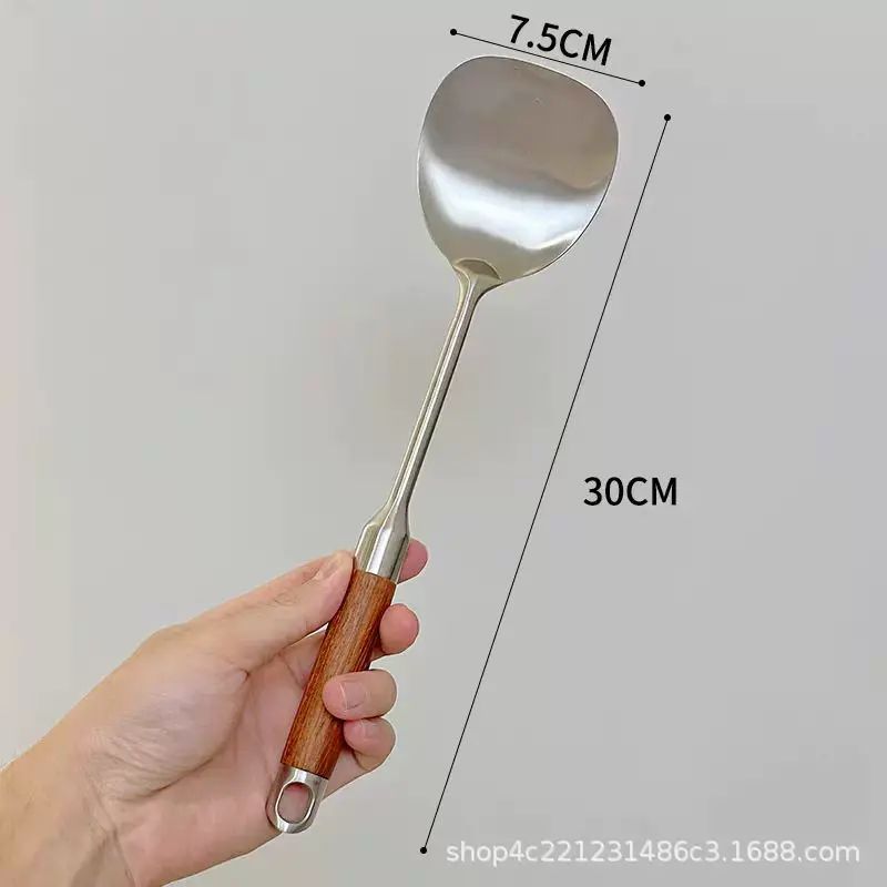 316 stainless steel spatula with wooden handle Parallel Import