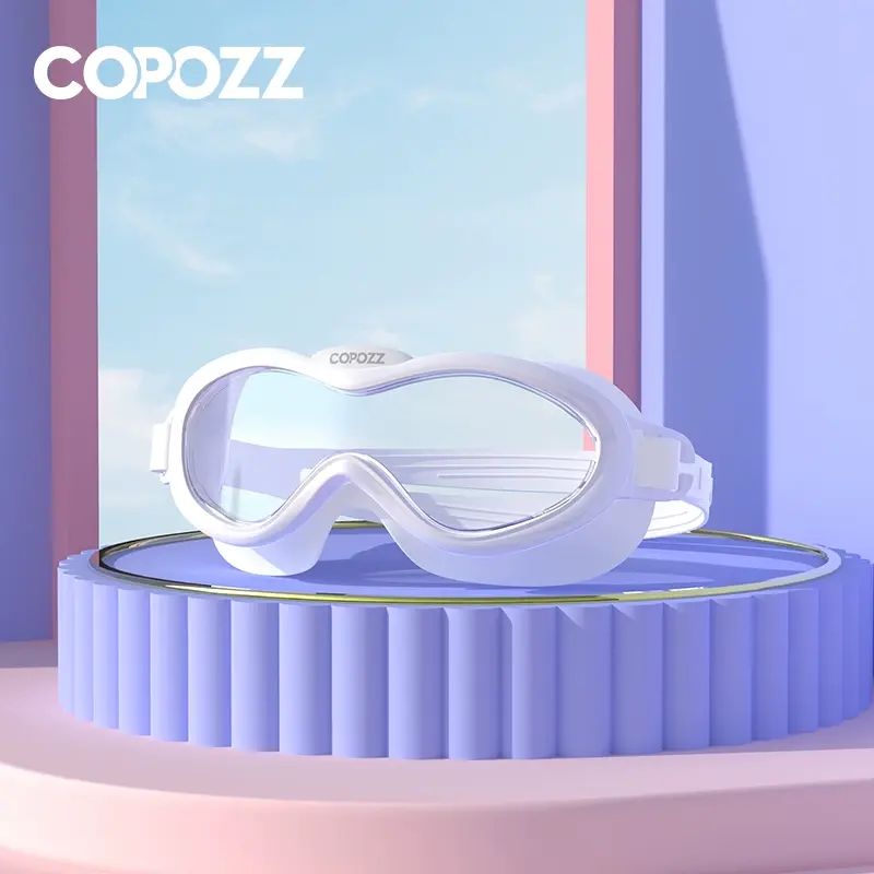 兒童泳鏡女男童游泳眼鏡大框防水防霧高清專業潛水泳帽裝備