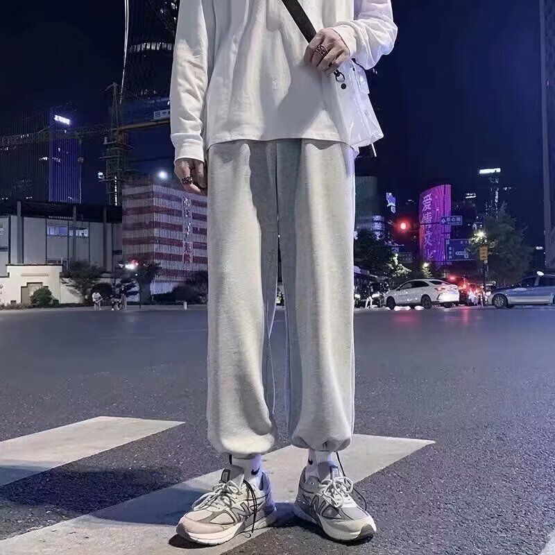 直播款男女中性款宽松运动裤卫裤休闲篮球裤抽绳裤子2025-灰色 S