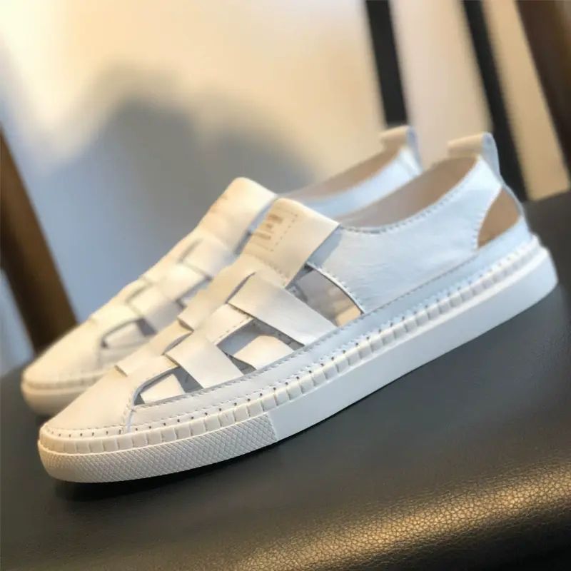 透气舒适凉鞋2025夏季时尚男士外穿罗马鞋透气潮流休闲镂空