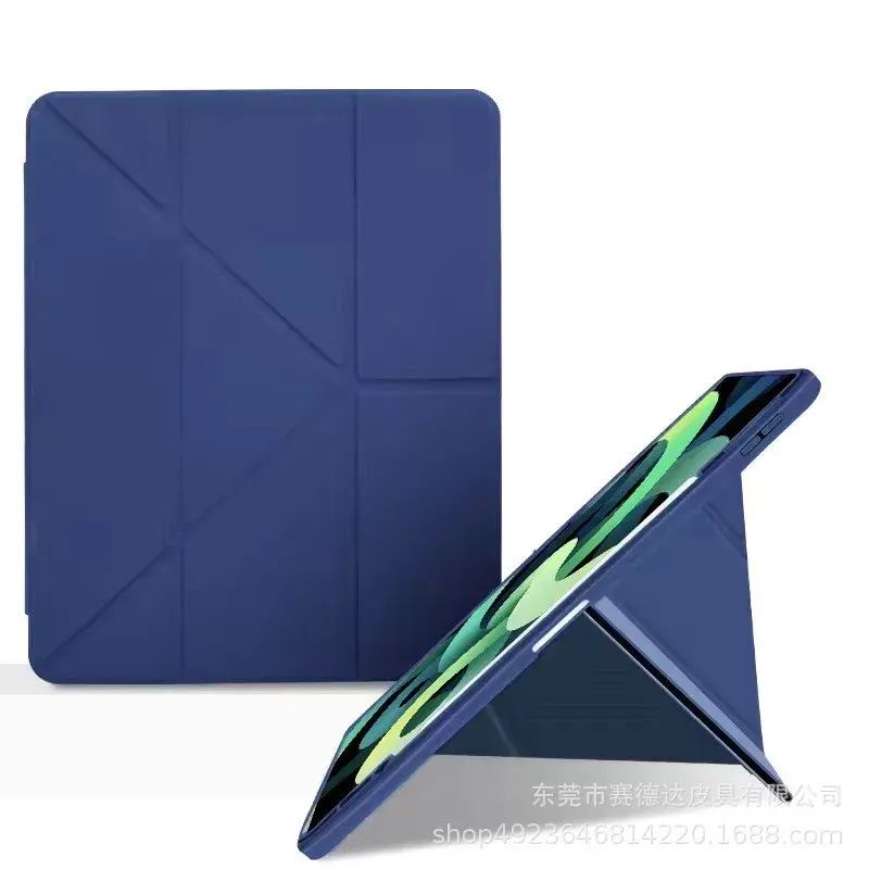 新款ipad10代pro11亞克力底殼Y折帶筆槽Air4/5/6 10.9平板保護套