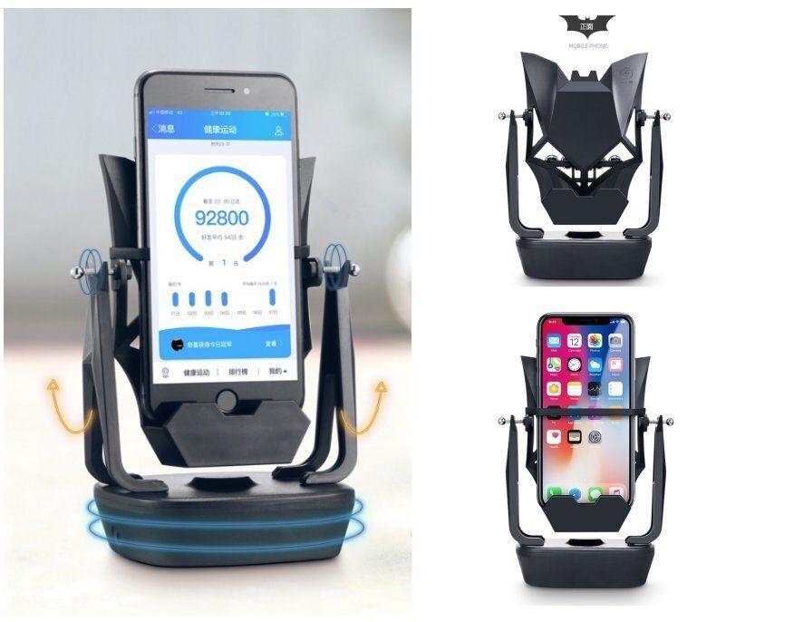 (蝙蝠款)自動計步搖擺器可放智能手機及手錶(駁上電源之後，輕輕推動搖擺器便自動擺動)