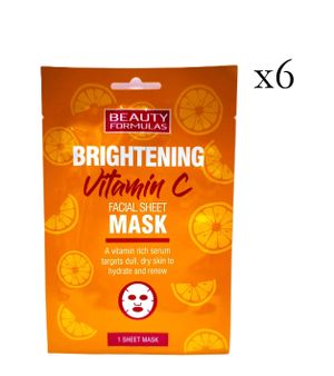 BEAUTY FORMULAS VITAMIN C BRIGHTENING FACIAL MASK 6pk 
