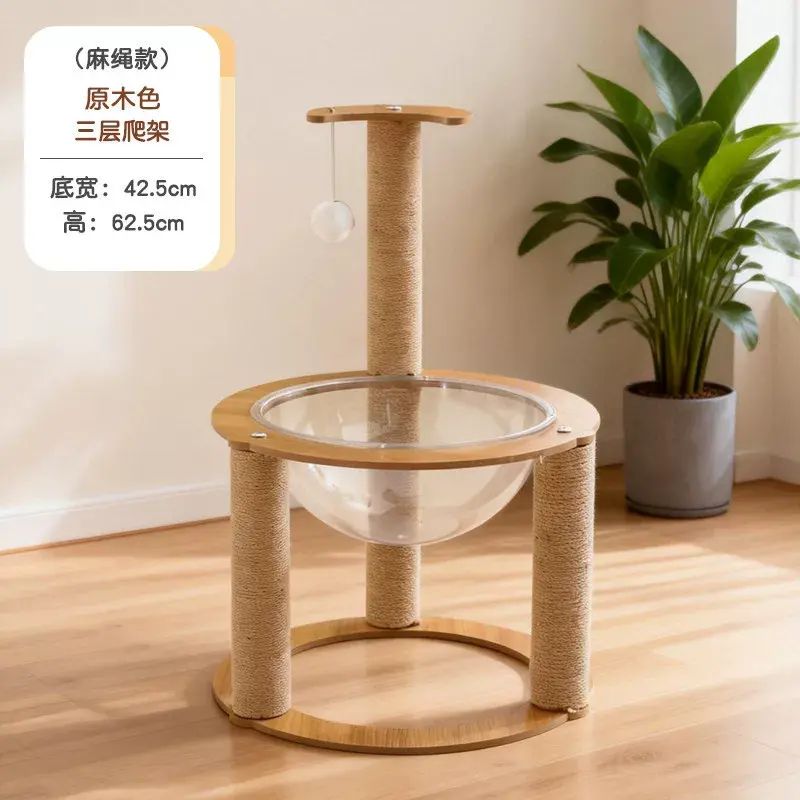 Cat tree tower with scratching posts and toy set  