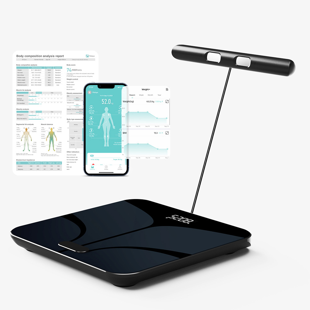 专业八电极体脂秤 独立站智能APP体重秤 双频精准电子秤 体重秤 家用体脂秤