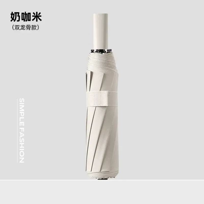 遮陽傘加大加固加厚摺疊手動三折黑膠防曬遮太陽雨遮批發晴雨兩用