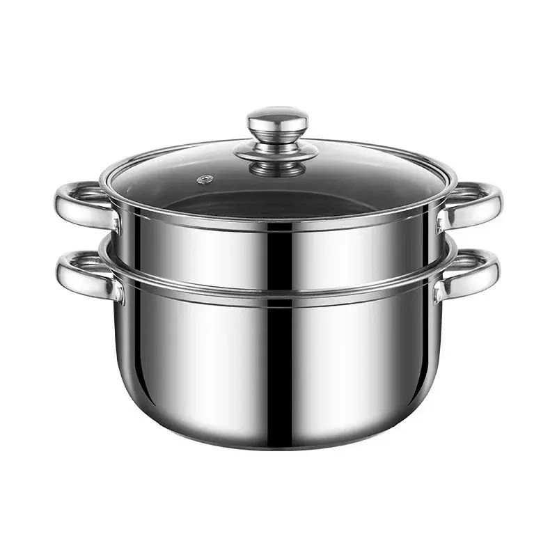 特厚食品級不鏽鋼湯鑊家用煮粥不粘鑊小蒸鑊煲湯鑊燃氣電磁爐通用