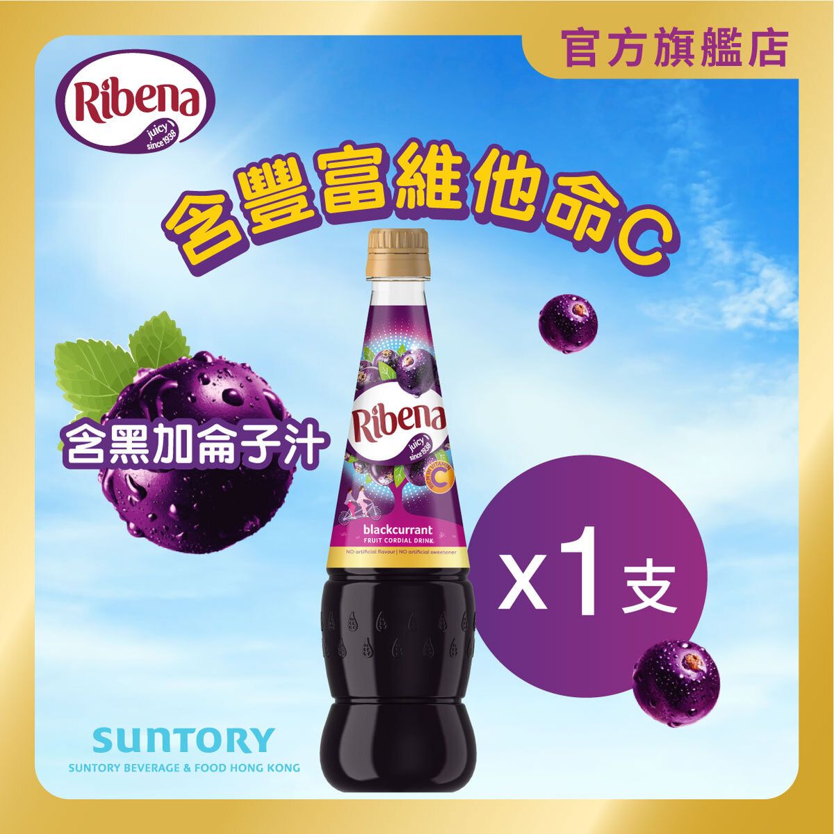 [NEW Volume!] Blackcurrant Fruit Cordial Drink 850mL Bottle