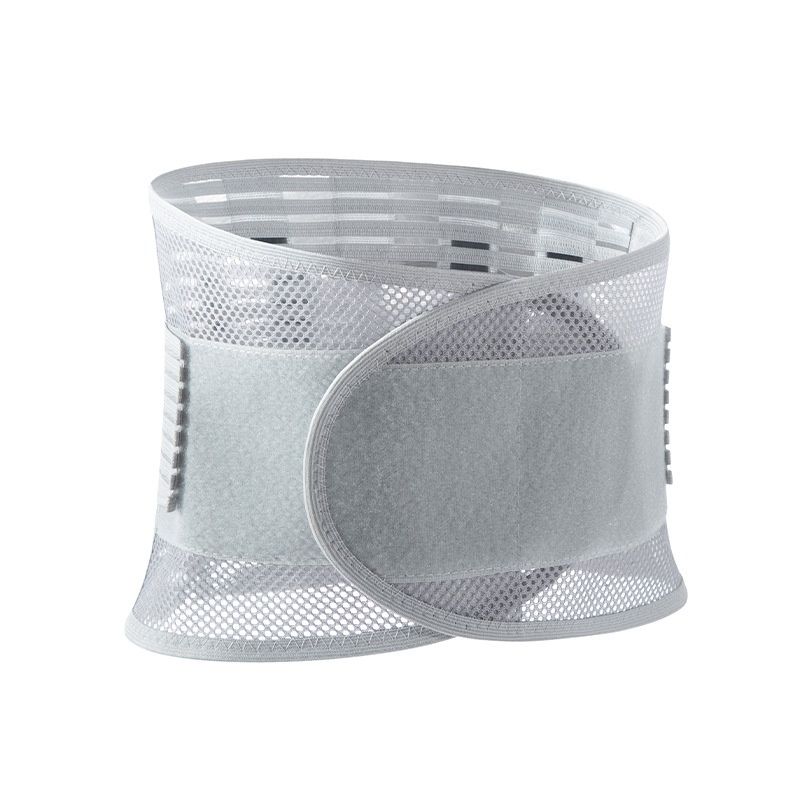 透氣護腰帶 - 夏季適用，腰椎間盤突出、腰痛固定用腰圍支撐，運動護腰收腹帶 - 灰色 / XL碼【適合腰圍2.7-3尺】