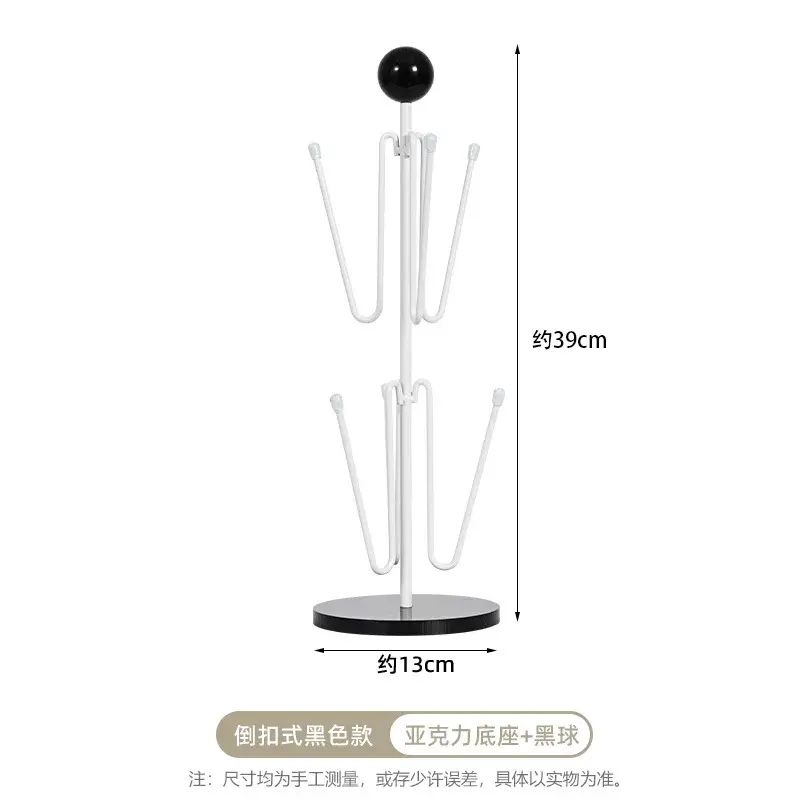 中古風桌面倒掛式水杯茶杯收納架子玻璃杯雙層復古水杯架玻璃杯架