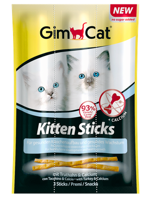 GIMCAT KITTEN STICKS WITH TURKEY & CALCIUM 