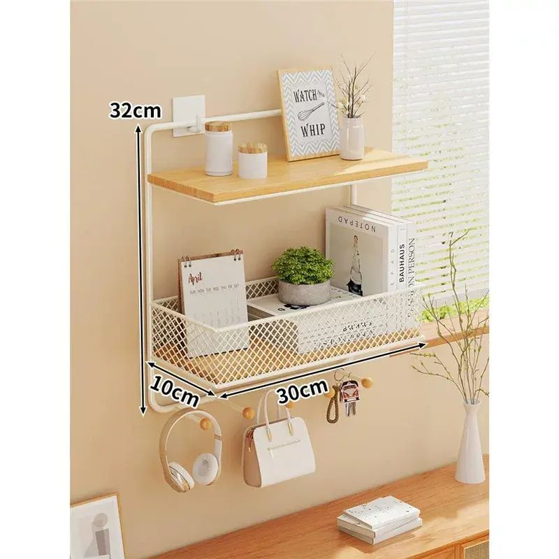 浴室卫生间镜柜内置物架免打孔双层壁挂式洗漱台墙上护肤品收纳架