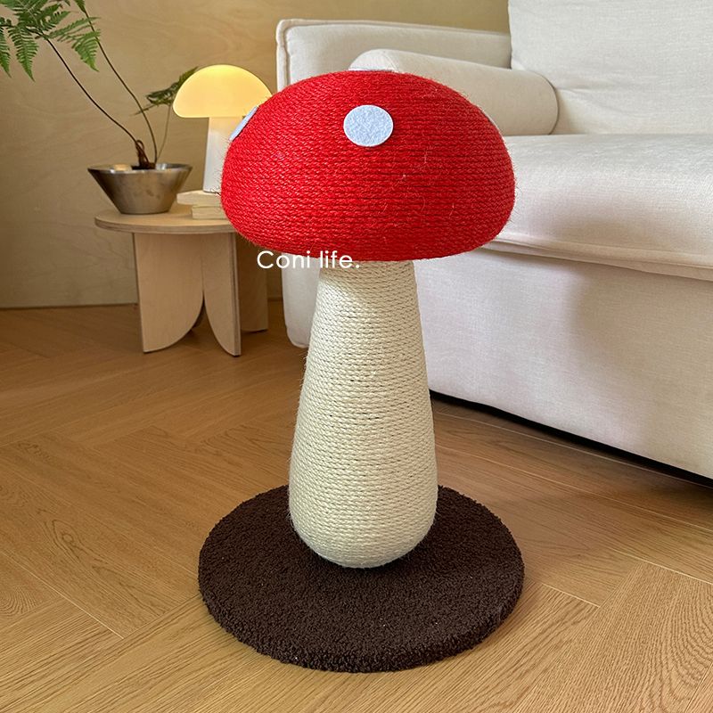 Coni life紅蘑菇貓抓板高版耐磨不掉屑貓爬架貓抓柱磨爪寵物玩具