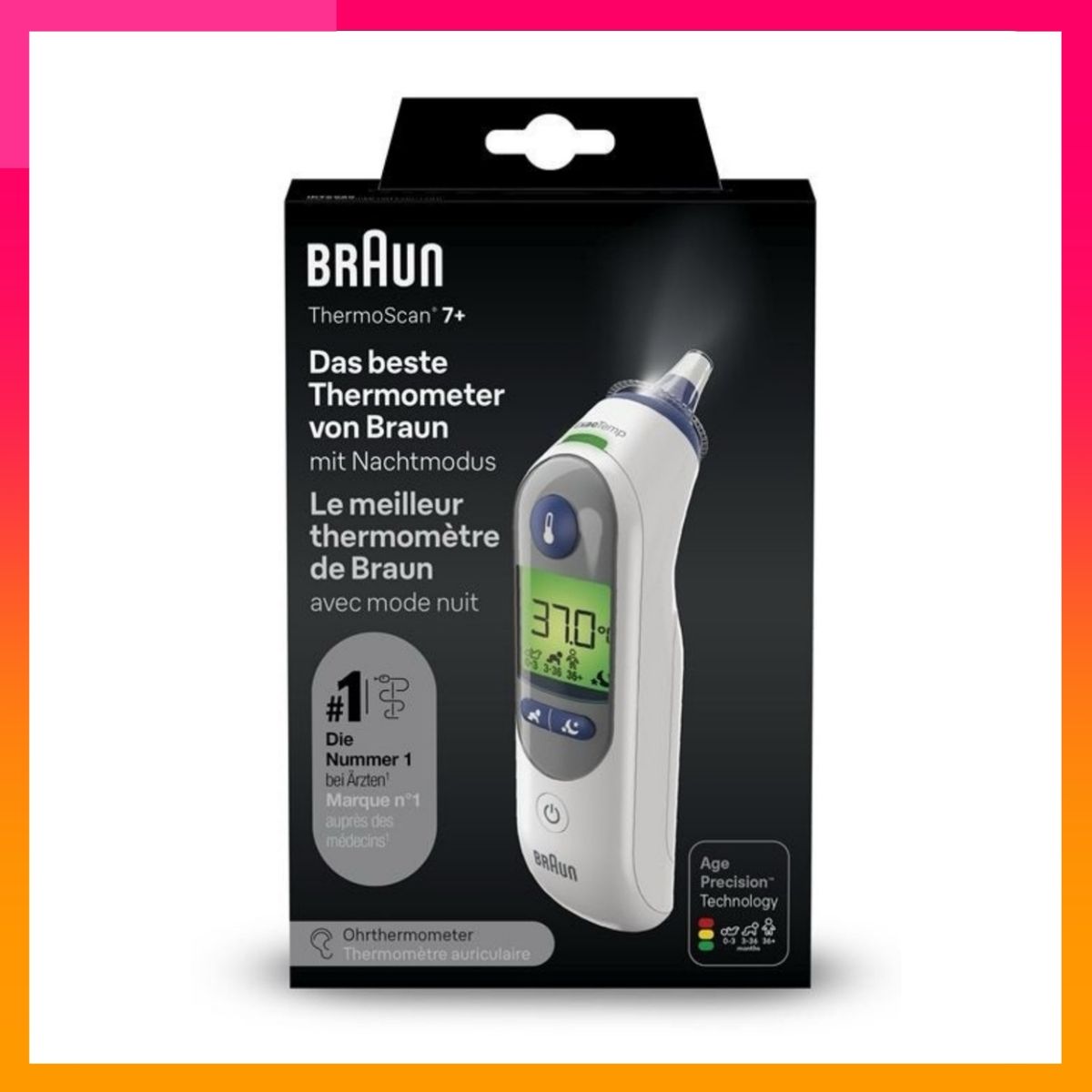 BRAUN ThermoScan 7+ IRT 6525 Ear Thermometer (Parallel Import)