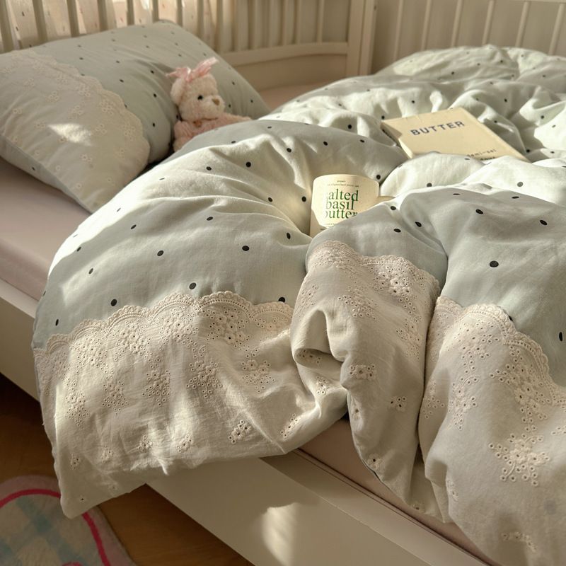 Haiyan Latte Summer Four piece Set | A-class Bedding Four piece Set | Washed Quilt Set (LCA518)
