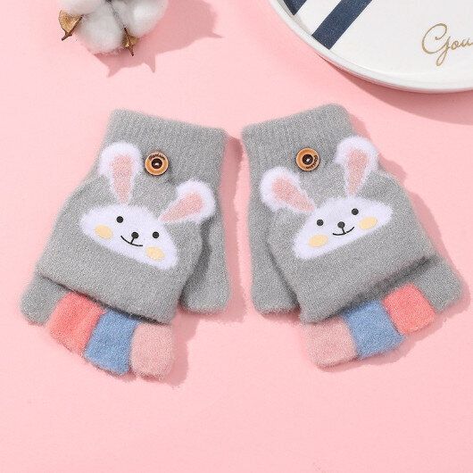 兒童手套【淺灰】