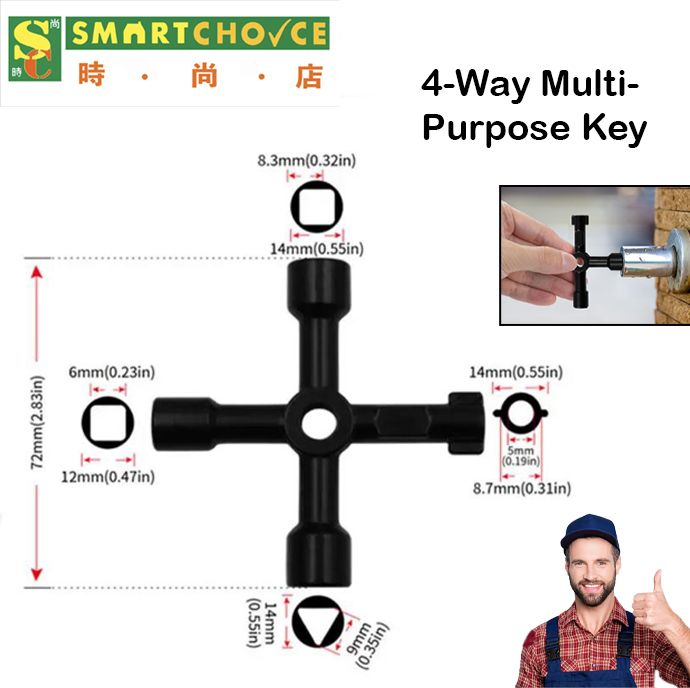 4-Way Multi-Purpose Key (Triangle)(Tap Switch)( (Universal Cross)(Walk-Through)