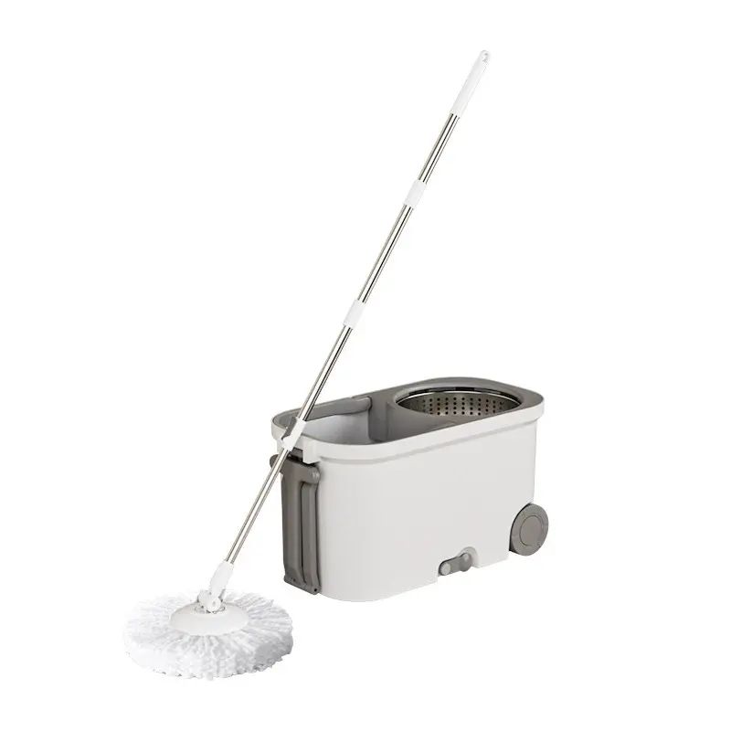 Lazy people rejoice! This household extra-large roller dual-drive spin-dry mop head replacement