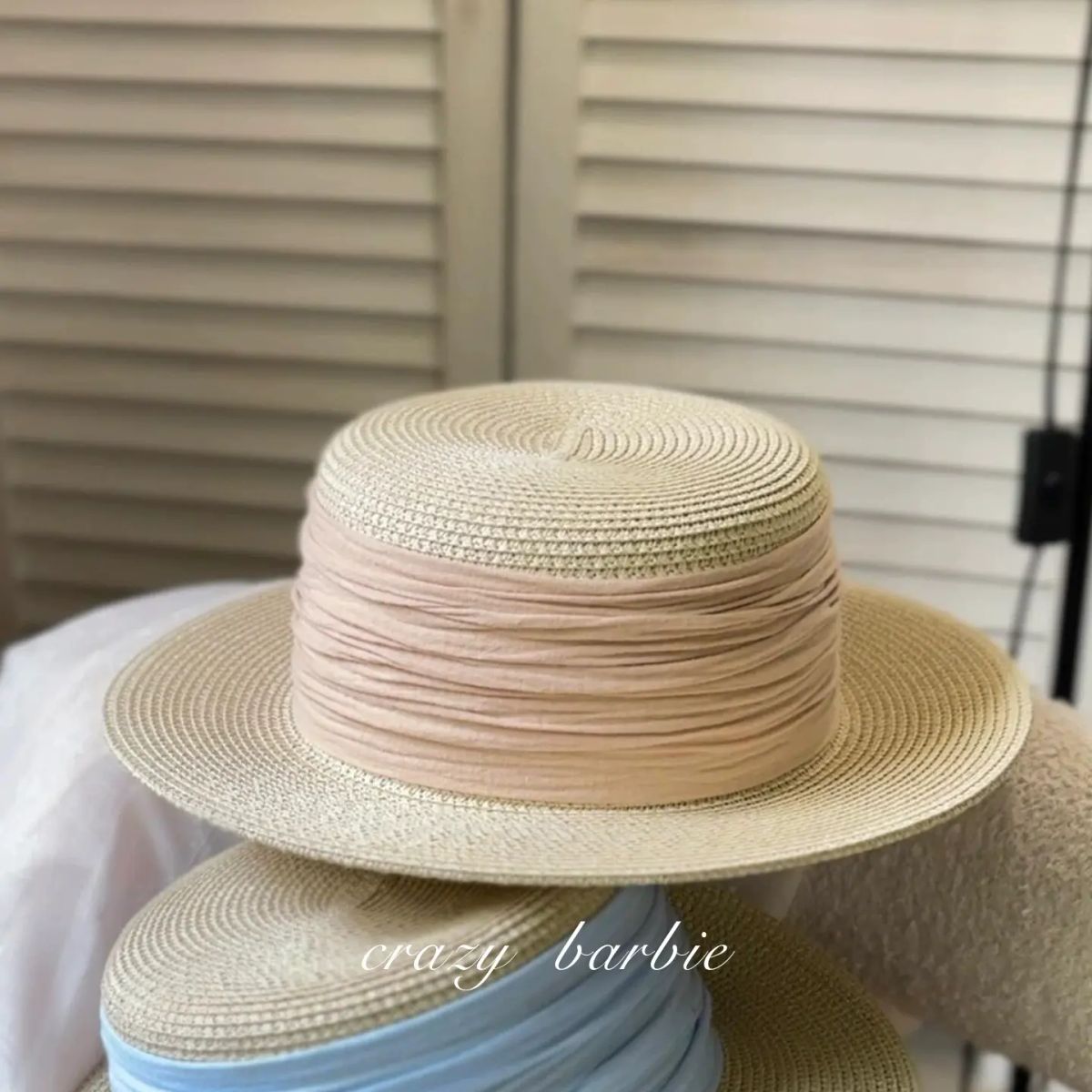 法式复古平顶草帽|女夏季海边度假沙滩遮阳防晒帽|小清新太阳帽子（平行进口）