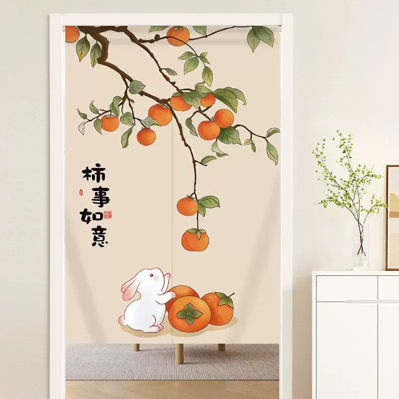 可爱卡通卧室门帘隔断帘家用厨房遮挡帘半帘厕所卫生间半帘免打孔