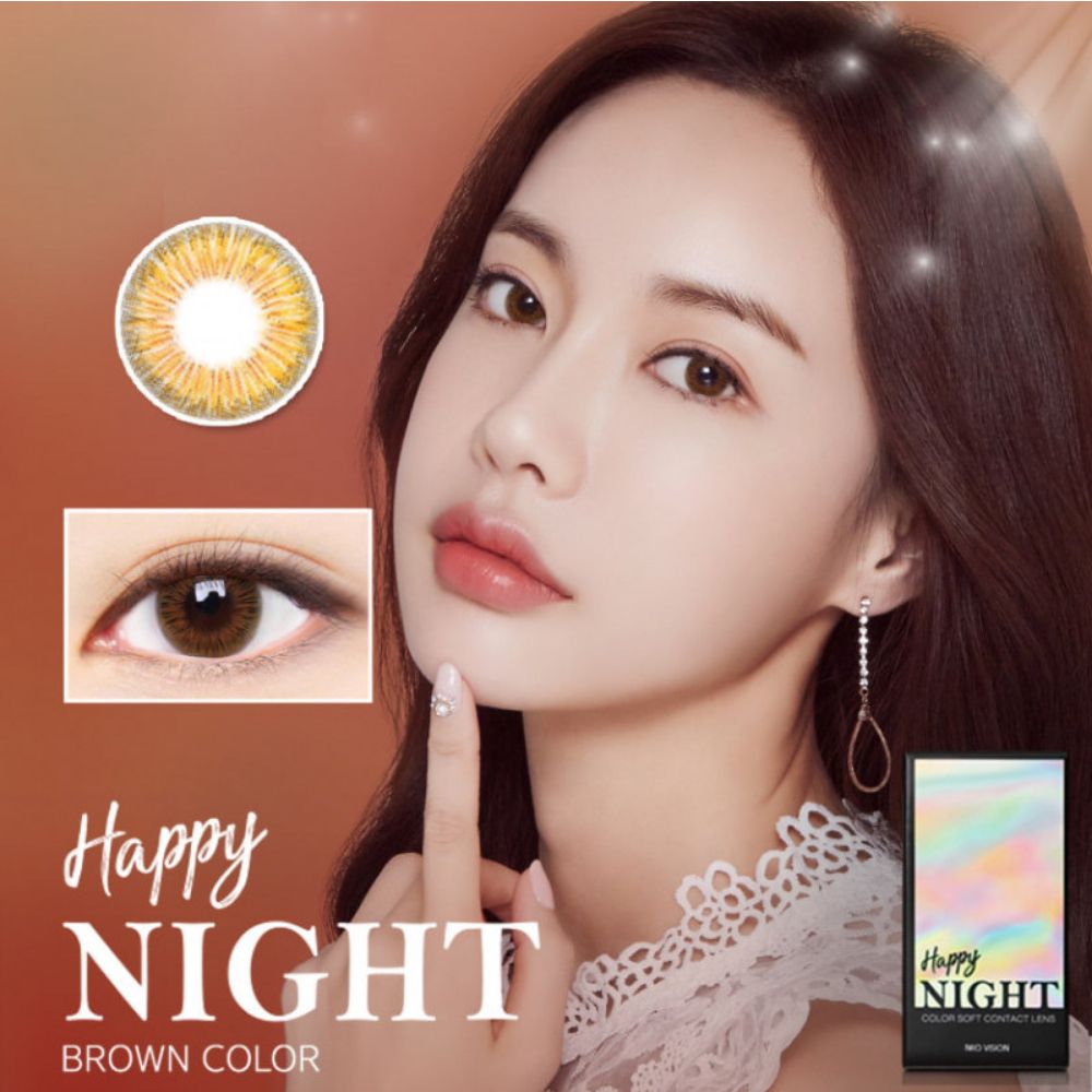 Happy Night monthly - Brown啡色 - 每月即棄彩色隱形眼鏡 (有效期: 2026年5月22)