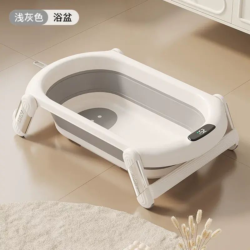 嬰兒洗澡盆浴盆寶寶可摺疊澡盆幼兒小孩坐躺大號家用新生兒童用品