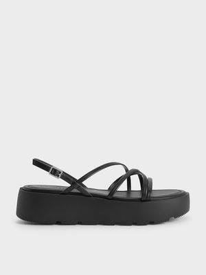 Charles & Keith - 幾何帶厚底涼鞋