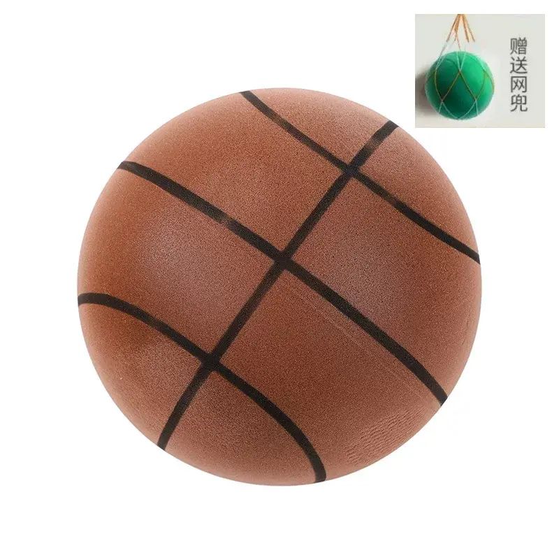 咖色静音篮球拍拍球儿童室内训练球室内静音篮球儿童玩具