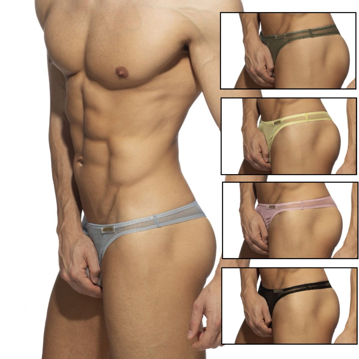 ADDICTED 金屬亮澤感透明丁字褲 AD 透視感後空丁字內褲 AD1294