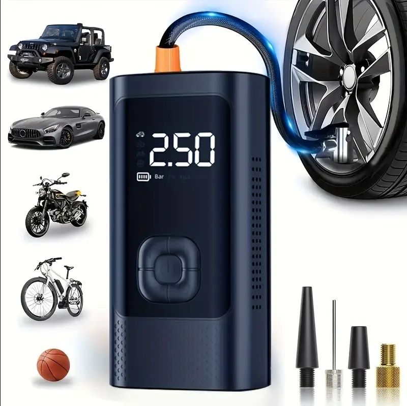 Mini portable electric air pump with LED