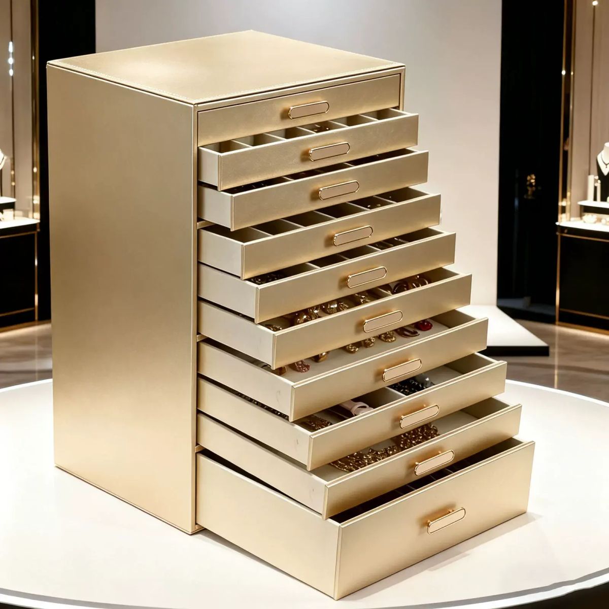 Large Capacity Jewelry Box, Exquisite 10-Layer High-End Wardrobe Jewelry Storage Organizer