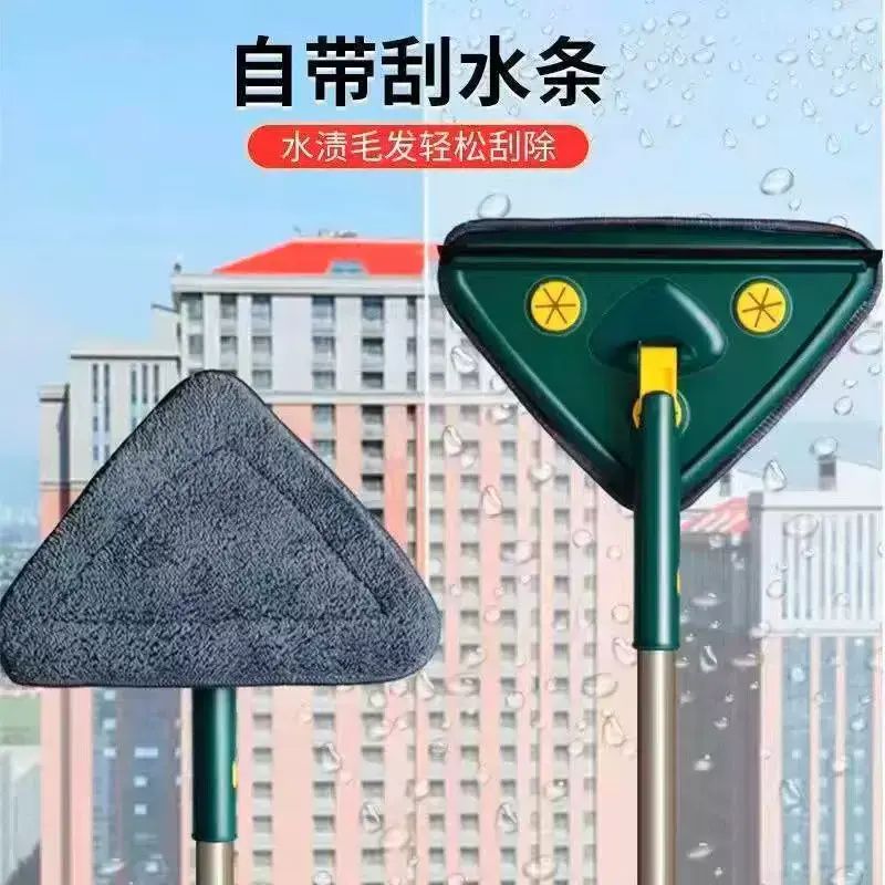 Large triangle glass cleaning tool household cleaning ceiling wall roof clip cloth dust