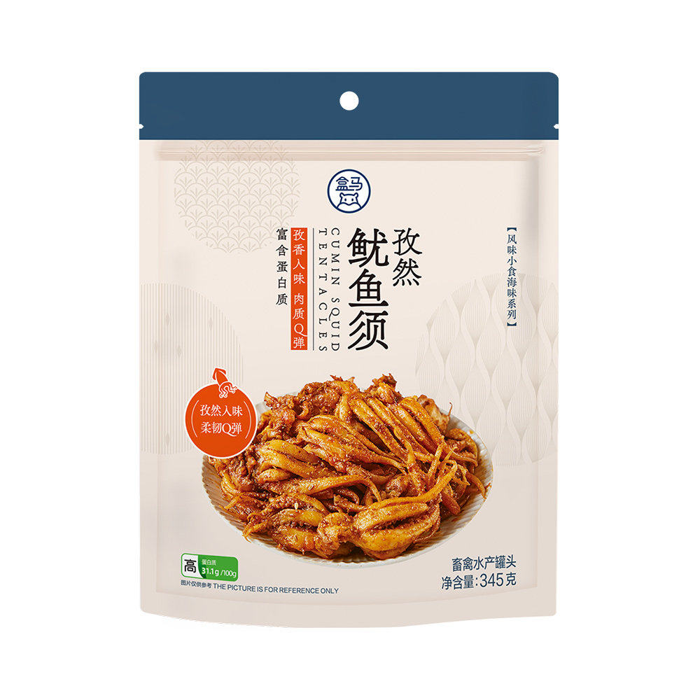 盒馬孜然魷魚須345g海味零食休閒零食平行進口