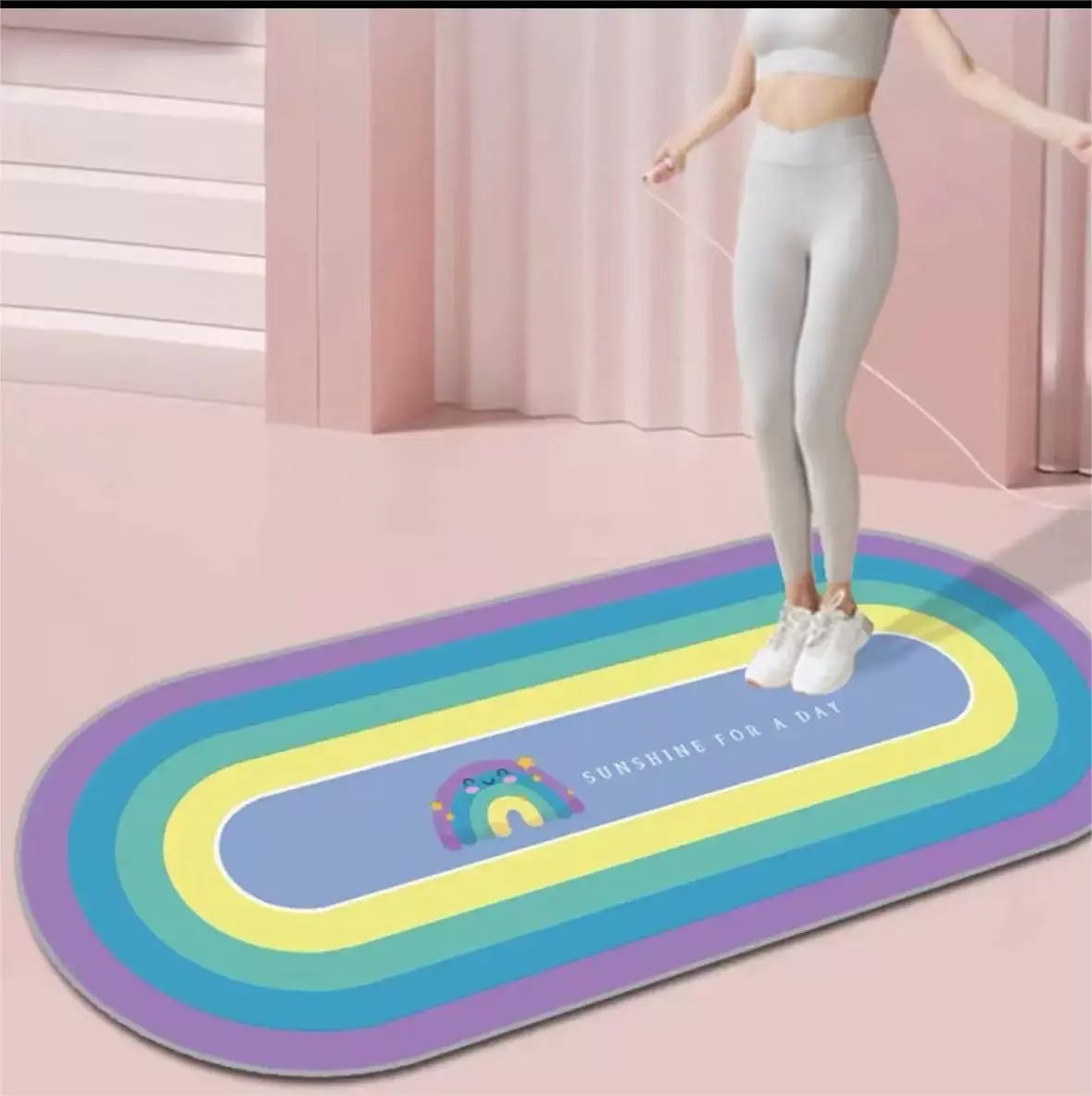 家用健身地垫跳绳跳操隔音减震垫健身房专用瑜伽垫室内运动防滑垫