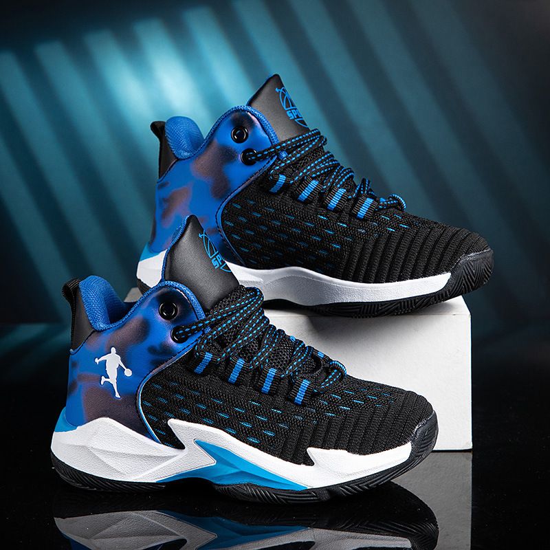 Children's basketball shoes anti-slip spring and autumn running sh-219 black 28 / Inside Length 18CM