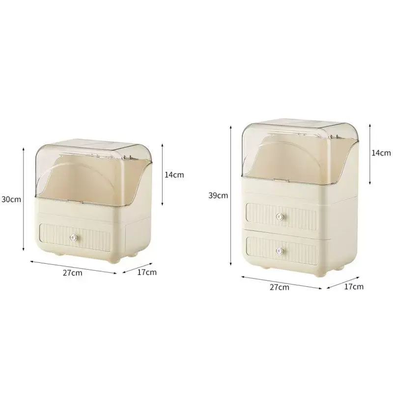 化妝收納盒 化妝品收納櫃 防塵梳妝台 護膚收納櫃 桌面置物架 大容量化妝品盒 化妝品置物架 大容量化妝品盒