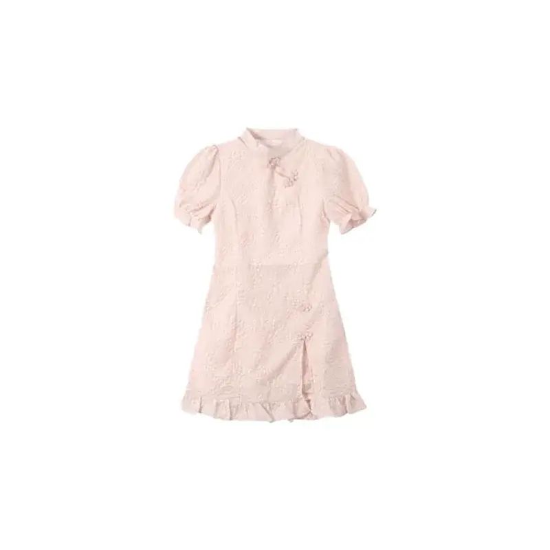 Modern Chinese style improved cheongsam dress  summer new arrival  gentle style  waist cinching  sl