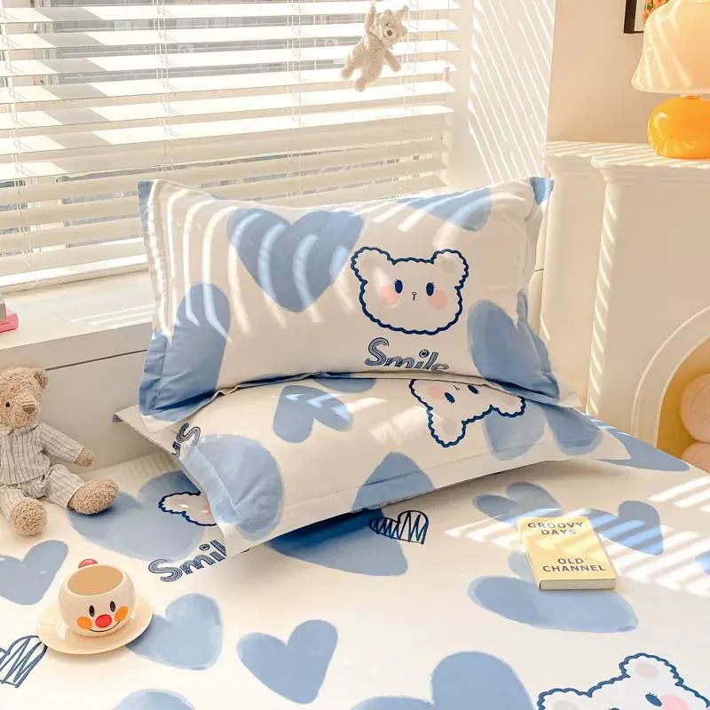 100%純棉枕套48*74cm枕套一對全棉枕套單人成人枕套簡約枕頭套