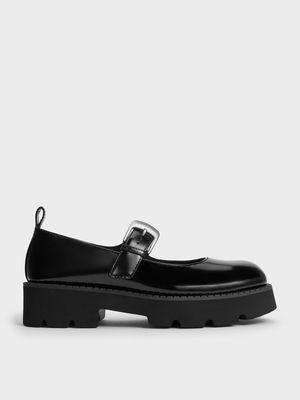 Charles & Keith - 金屬釦厚底瑪莉珍鞋