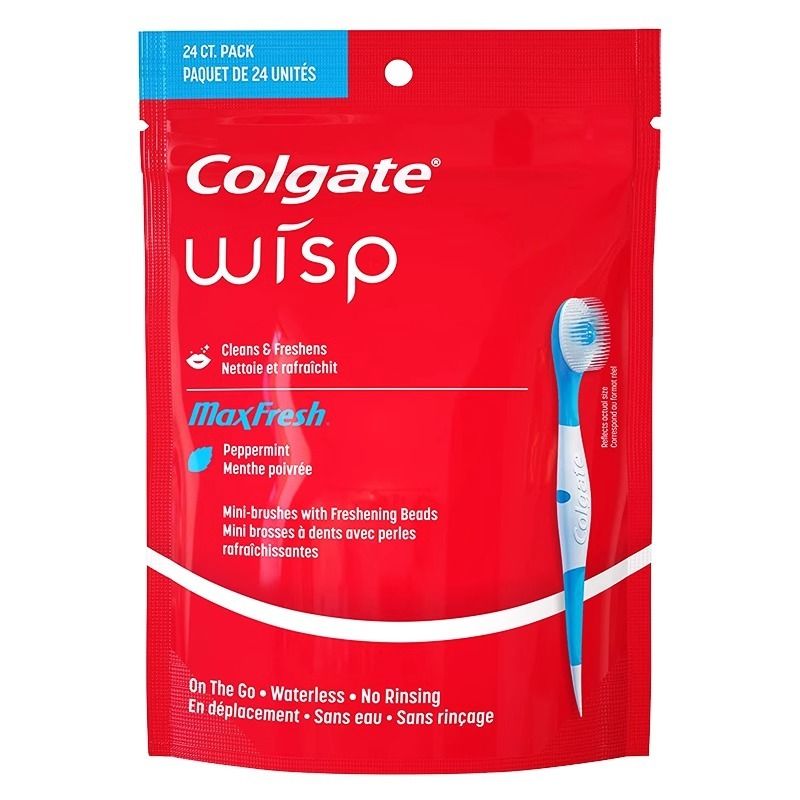 Colgate Wisp Max Fresh 迷你一次性爆珠牙刷（24 支）｜一次性牙刷｜免洗牙膏｜旅行牙刷｜便攜牙刷｜牙籤｜牙線｜平行進口