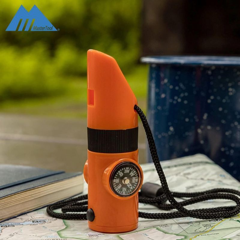 七合一 多功能哨子 戶外登山野營求生哨子 高分貝求生哨 LED手電筒 露營工具 求生好物