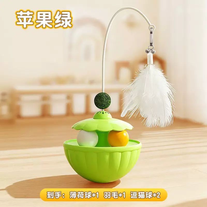 宠物训练器不倒翁转盘薄荷球小猫幼猫益智训练器猫咪自嗨解闷神器