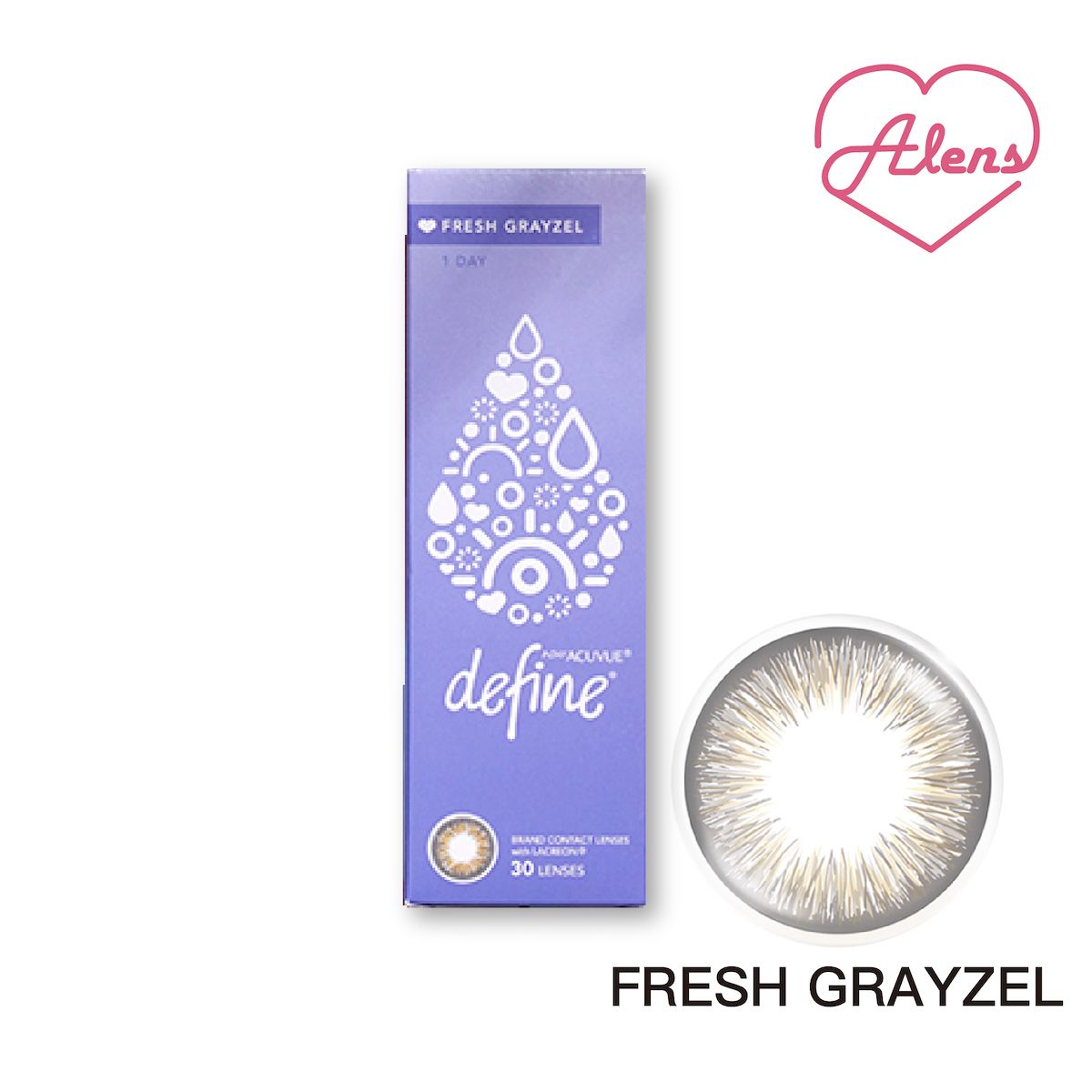 Acuvue Define Fresh Grayzel 冷灰棕 日拋 30片,度數:-5.25(有效期:2026年12月)